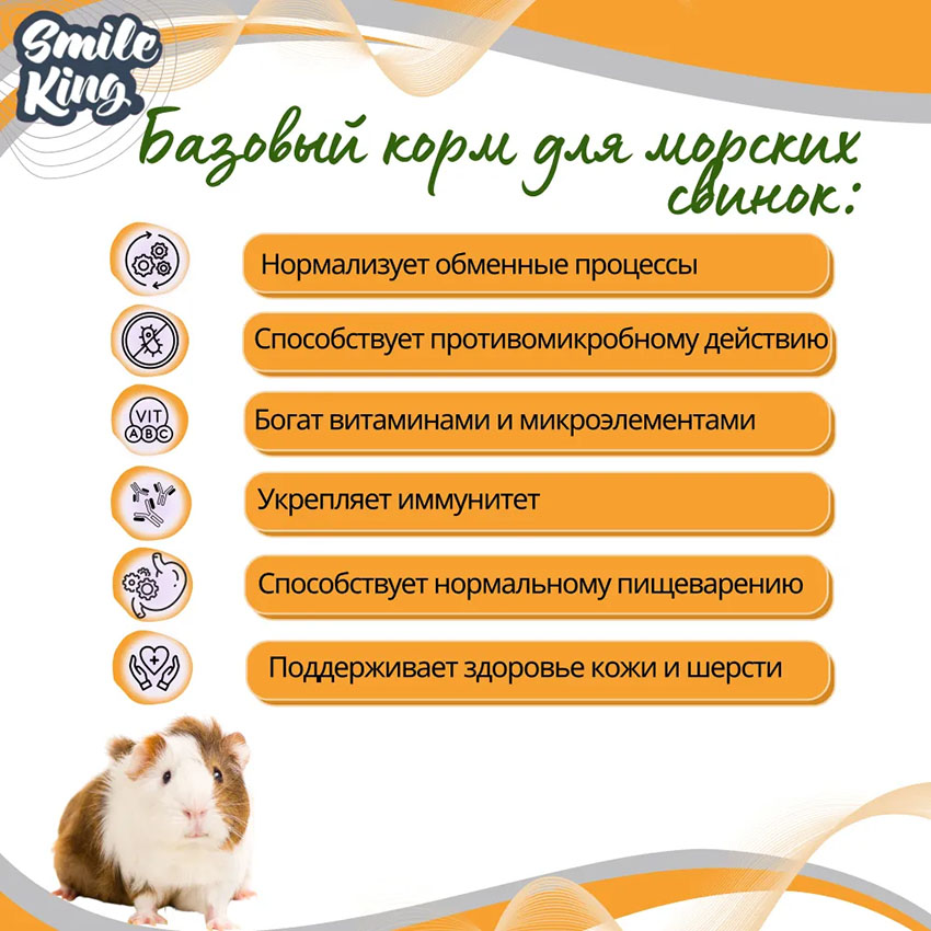 Корм для морских свинок Basic Smile King 10 кг сухой (Беларусь)