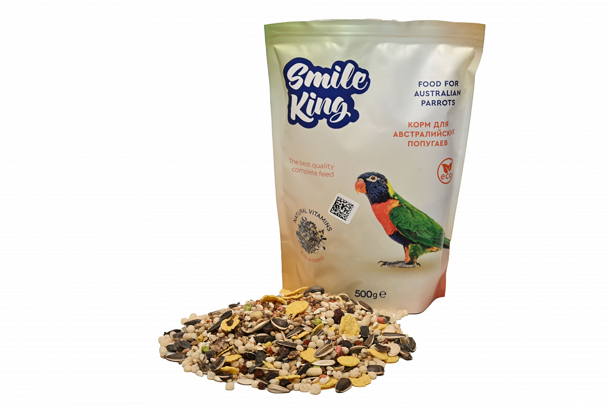 Корм для австралийских попугаев Smile King сухой 500г (Беларусь)