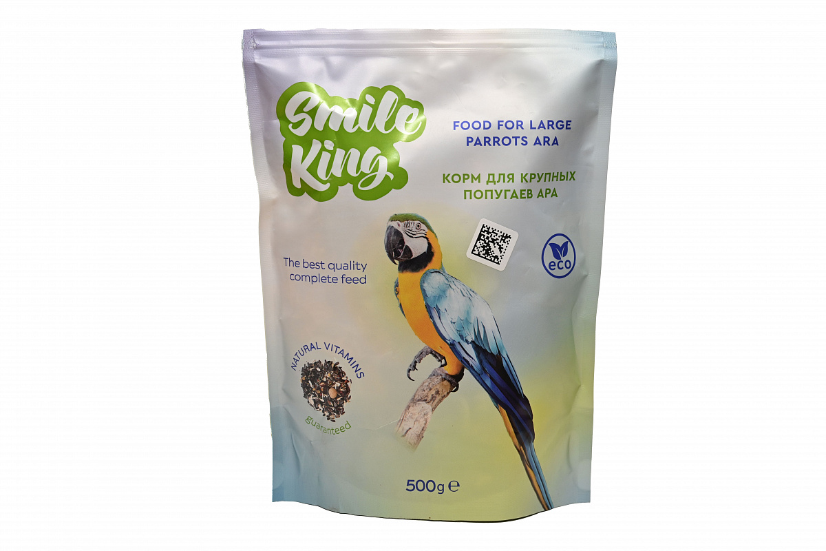 Корм для крупных попугаев Ара Smile King сухой 500г (Беларусь)