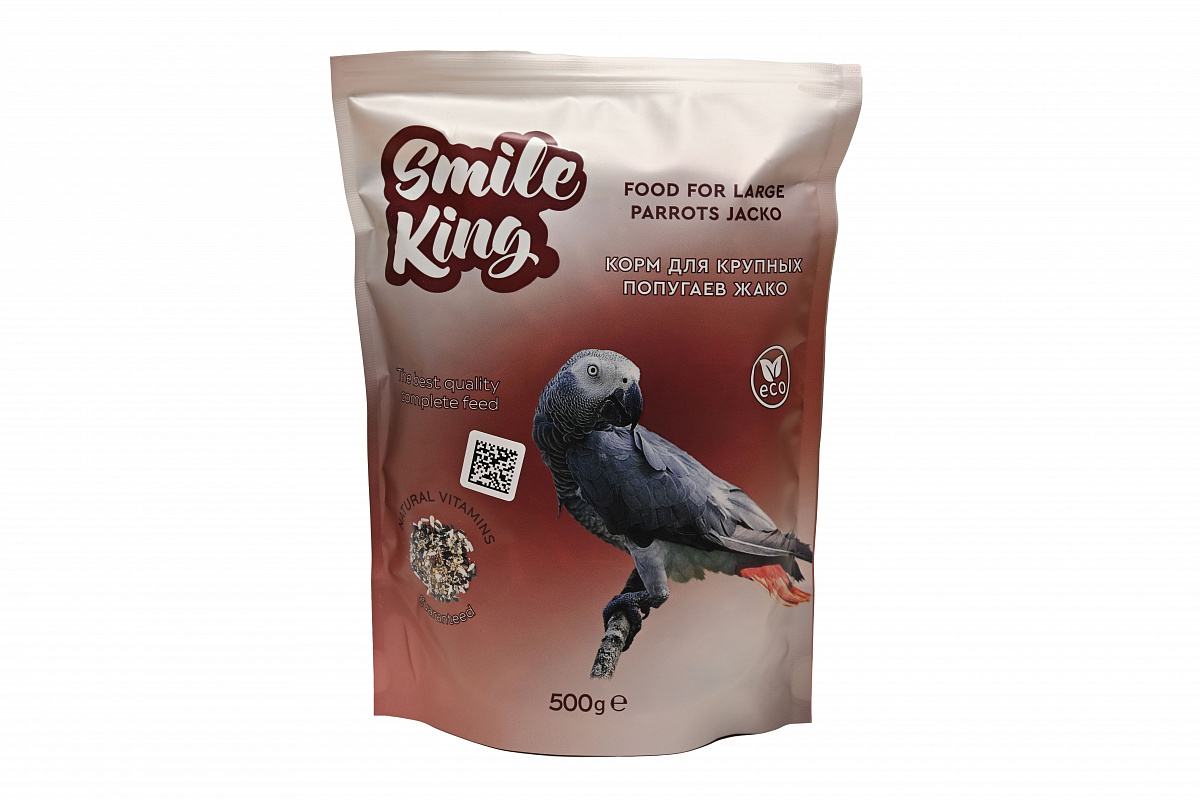 Корм для крупных попугаев Жако Smile King сухой 500г (Беларусь)