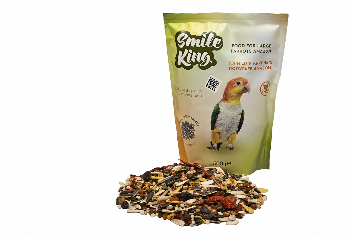 Корм для крупных попугаев Амазон Smile King сухой 500г (Беларусь)